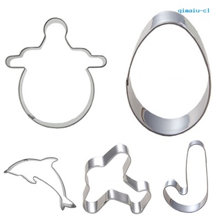 QM- Egg Dolphin Candy Cone Plane Stainless Steel Cookie Cutter DIY Biscuit Cake Mold