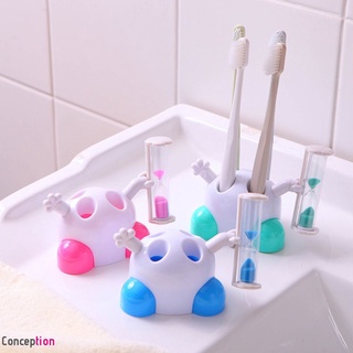 Ceative Toothbrush Rack Holder with Sand Timer 3 Minutes Hourglass Clock Countdown Timer Bathroom Tool For Kids Gift CO