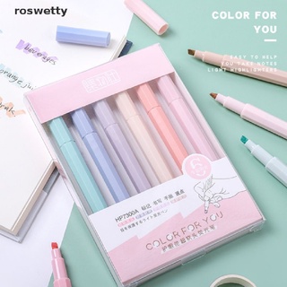 roswetty 6 unids/set niños papelería color caramelo fluorescente rotuladores resaltador cl