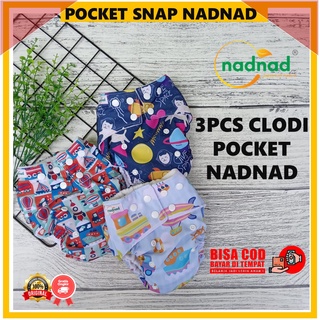 3pcs Clodi bebé bolsillo Snap Nadnad nuevo diseño lavado pañales de tela insertar se puede quitar Clodi bolsillo Snap Pampes bebé lavado reciclado
