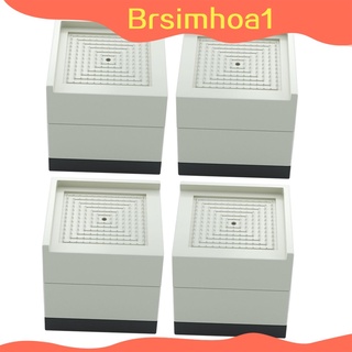 Brsimhoa1 4pzs Risers Cama o muebles Riser/Cama De playa cuadrada De piernas negras para muebles Piso De pies protectores Cama Pesado