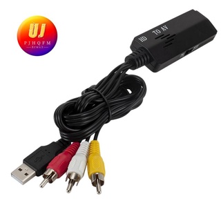 1080P HDMI-Compatible to 3 RCA/AV Audio Video Cable Converter Adapter with USB Charging for TV,VHS,VCR,DVD,PS3,Xbox 360