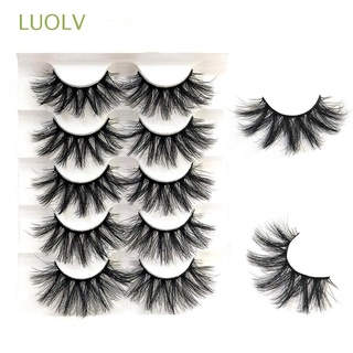 LUOLV SKONHED 5 Pairs Beauty 3D Faux Mink Eyelashes Eye Makeup Tools Natural Long Wispies False Eyelashes Reusable Fashion Little Dramatic Cruelty-free Eyelashes Extension