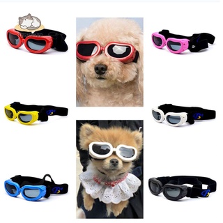 turnward mascotas suministros gafas colorido a prueba de viento pequeño perro gafas de sol protección uv protección desgaste mascotas gafas de sol anti-niebla correa ajustable accesorios perro parabrisas/multicolor