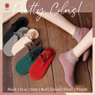 calcetines antideslizantes de encaje con forro polar de invierno cálido suave de felpa calcetines de lana de piso duerme calcetines para las mujeres