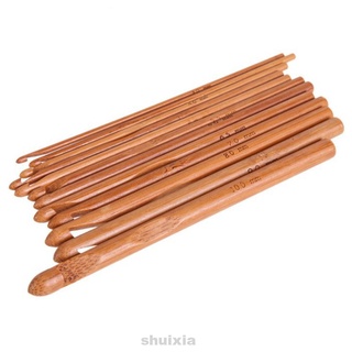 12 pzs/juego de herramientas de costura de bambú 3-10 mm mango de madera
