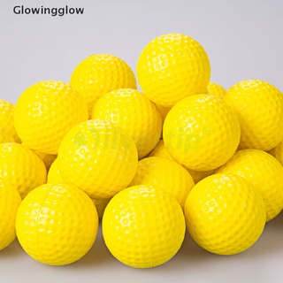 GLW 10pcs Yellow Plastic PP Elastic Golf Practice Training Balls Training Aid Glow