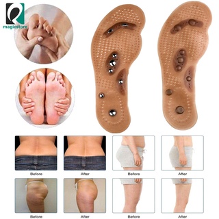 1 par de almohadillas para cuidado de los pies acupresión adelgazante plantilla de almohadilla magnética zapatos de masaje plantillas
