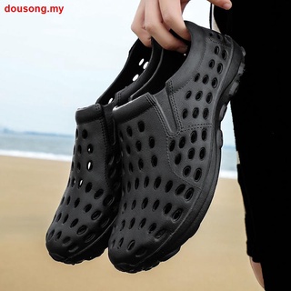 Los Hombres s Sandalias De Verano Nuevo Transpirable Agujero Zapatos Antideslizante Tendencia Ocio Conducción Guisantes Al Aire Libre Vadear De Playa