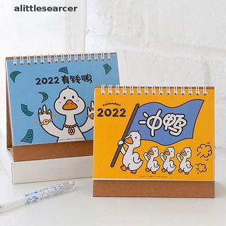 [les] Mini calendario de escritorio 2022 Kawaii calendario suministros de oficina planificador mensual.
