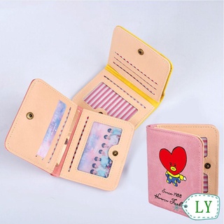 Ly lindo monedero organizador BTS Kpop Mini cartera de las mujeres llaves bolsa de regalos de los niños de cuero PU bolsa de almacenamiento de auriculares paquete titular de la tarjeta