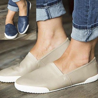 qihiqi mujeres casual suave suela plana antideslizante punta redonda baja parte superior mocasines zapatos de caminar