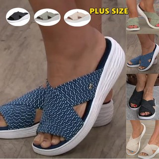 Las mujeres sandalias de cuña de moda Simple ligero sandalia antideslizante Casual zapatos suaves kasut perempuan