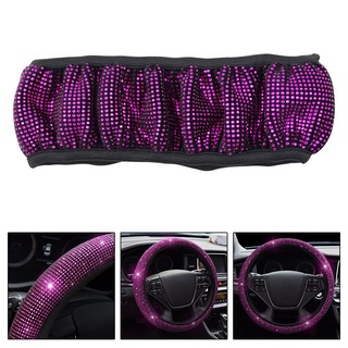 Cubierta del volante del coche decorativo diamante rosa brillante Universal mujeres (8)
