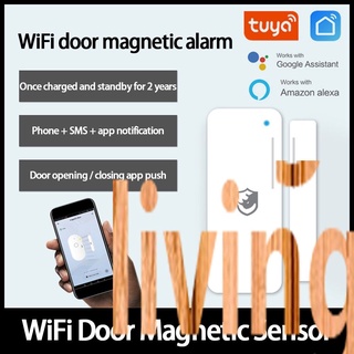 livinghall tuya smart home recargable wifi sensor de puerta puerta y ventana sensor de alarma livinghall
