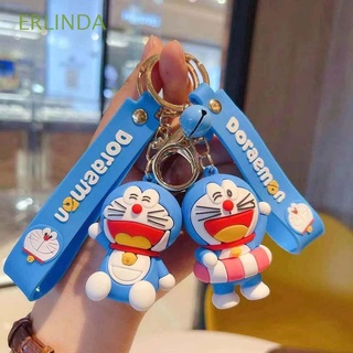 ERLINDA Cute Cat Key Ring Charm Anime Key Ring Doraemon Keychain Chidren Gift Creative Bag Pendant Couple Accessories Car Pendant Ornaments Cartoon Keychain