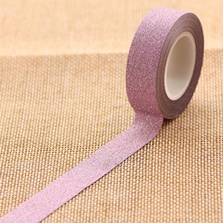 10m Glitter Washi Sticky Paper Masking Adhesive Tape Label Decorative DIY Craft (6)