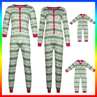 Pijamas De navidad qkc Para padres E hijos con estampado De rayas pieza Única