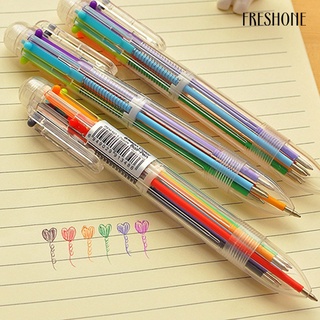 Bolígrafo De Tinta Aceitosa De 6 Colores De 0.5 Mm/Escritura Suave Para Oficina/Escuela