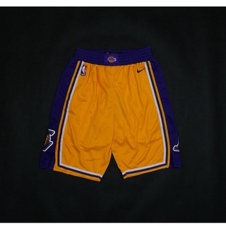 ❤Promoción❤2019 NBA Los Angeles Lakers Anthony Davis LeBron James amarillo temporada regular pantalones cortos de baloncesto