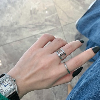 Ins neta europea y americana carta de personalidad roja anillo de metal femenino retro anillo abierto de moda anillo de dedo índice salvaje simple
