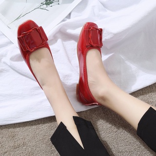 Estilo coreano guisantes zapatos suave de cuero de la PU zapatos planos con deslizamiento en los zapatos de las mujeres