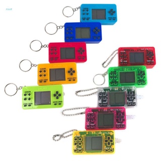 root mini portátil retro clásico consola de juegos de mano jugador de juego con llavero para niños niños juguetes educativos juguetes regalos