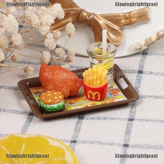 [gbc] casa de muñecas mini placa+papel+hamburguesa+roast pollo+fries fritas+jugo naranja [glowingbrightlycool]