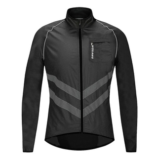Wosawe - chaqueta de ciclismo para hombre, cortavientos, impermeable, transpirable, ligera, chaqueta de equitación, chaleco reflectante