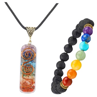 collar pulsera joyería conjunto de joyas piedras de cristal colgante espiritual reiki