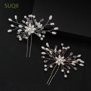 SUQII Fashion Hair Comb Headwear Headdress Wedding Hair Accessories Women Pearls Flower Hair Clip Elegant Bridal Bridesmaid