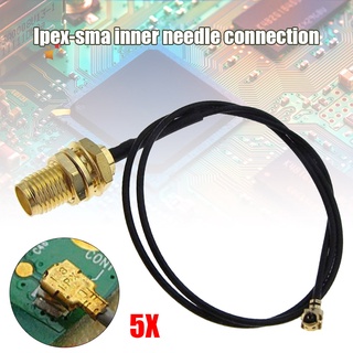 amj 5pcs/kit cable de extensión ufl a rp sma conector antena wifi pigtail cable ipx a rp-sma jack macho sma a ipx 1.13