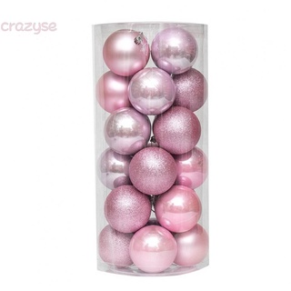 24 unids/set de adornos de bola rosa de navidad decoraciones de árbol para decoración de fiesta nuevo