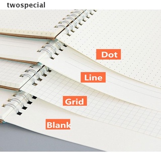 [twospecial] cuaderno espiral a5 diario planificador de cuadrícula línea de puntos papel kraft diy cuaderno de bocetos [twospecial] (1)