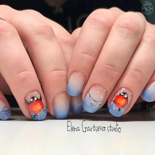 1pc de dibujos animados patrón mosca pájaro 3d pegatinas de uñas adhesivas arte de uñas pegatina de manicura decoración (4)