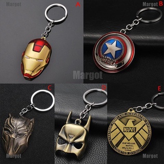 [Margot] Llavero de Metal Marvel vengadores Spider man Iron man máscara llavero juguetes