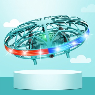 upingri colorido de cuatro ejes ufo drone smart aviones inducción control de mano juguete volador