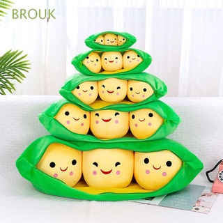BROUK Cute Pea Doll Funny Pea Plush Toy Pea-shaped Pillow Pillow Toy Gift Kawaii 25cm/40cm/50cm 70cm/90cm Plush Doll Stuffed Toy/Multicolor
