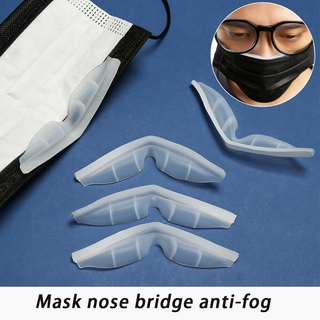 3/5pcs 3d transpirable suave autoadhesiva máscara de silicona tira de sellado nariz puente almohadillas/soporte de soporte de cojín/anti-niebla evitar que las gafas de niebla