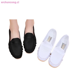 viejo beijing zapatos de tela mujer blanco trabajo enfermera zapatos de fondo plano transpirable peasy pedal esteticista fondo suave blanco zapatos