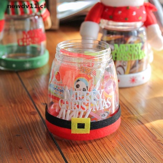 NEWD Christmas Candy Jar Plastic Transparent Gift Box Old Man Snowman Elk Decoration CL