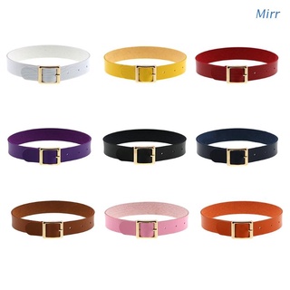 Mirr Women Gothic Punk Style Harajuku Choker Belt Simple Solid Color Vintage Artificial Leather Collar Necklace with Adjustable Buckle Jewelry Bandage