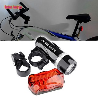 My multifunción 5 LED lámpara de bicicleta bicicleta cabeza delantera luz trasera impermeable linterna de seguridad