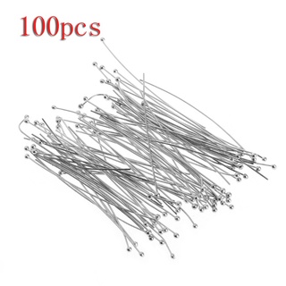 DU 100Pcs/Set 50mm Mental Flat Head Pins Needles Earring Necklaces Bracelets Hooks