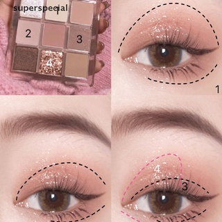 【cial】 9 Colors Shiny Eyeshadow Palette Waterproof Glitter Diamond Eye Shadow Cosmetic . (7)