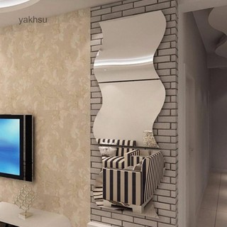 Yku_6 pzs/juego de calcomanías extraíbles para espejo de pared/decoración de arte/hogar/habitación (4)