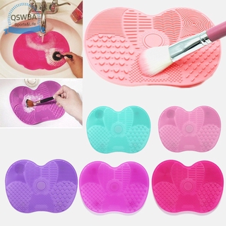 Qswba - limpiador de cosméticos de silicona, cepillo de maquillaje portátil, herramienta de lavado para brochas de maquillaje