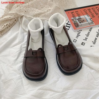 Lolita pequeños zapatos de cuero oso JK uniforme zapatos japoneses lindo plano suave chica cabeza redonda retro estilo universitario único zapato