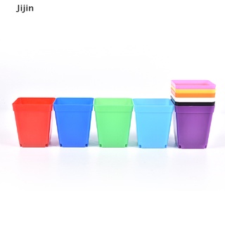 [Jijin] Maceta De Plástico Cuadrada De 10 Colores Para Decoración En Casa , Oficina , Escritorio , Jardín . (7)