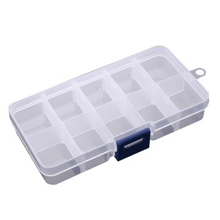 elen-10 rejillas transparente caja de almacenamiento herramientas caja vacía plástico joyería contenedor piezas organizador